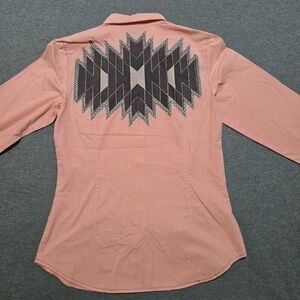 Cruel Girl Western Shirt Size XS Pearl Snap Peach Southwest Ranch Rodeo Cowgirl